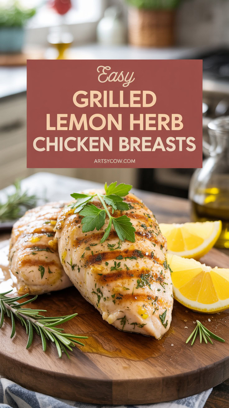 Easy Grilled Lemon Herb Chicken Breasts - pin-1-Easy Grilled Lemon Herb Chicken Breasts-5