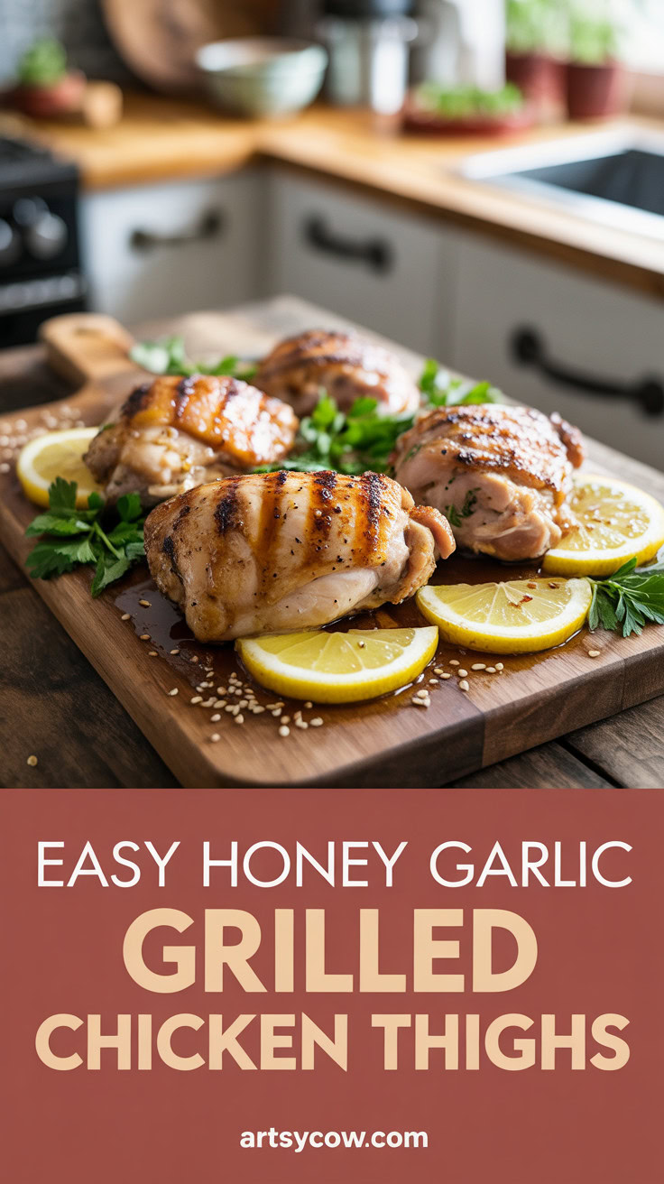 Easy Honey Garlic Grilled Chicken Thighs - pin-1-Easy Honey Garlic Grilled Chicken Thighs-2-2