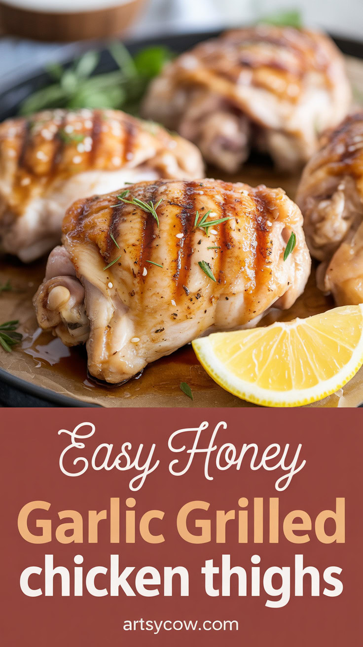 Easy Honey Garlic Grilled Chicken Thighs - pin-1-Easy Honey Garlic Grilled Chicken Thighs-5