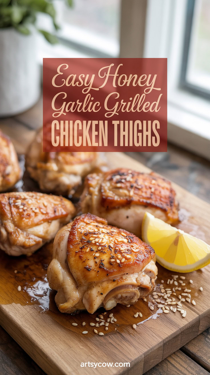 Easy Honey Garlic Grilled Chicken Thighs - pin-1-Easy Honey Garlic Grilled Chicken Thighs-6