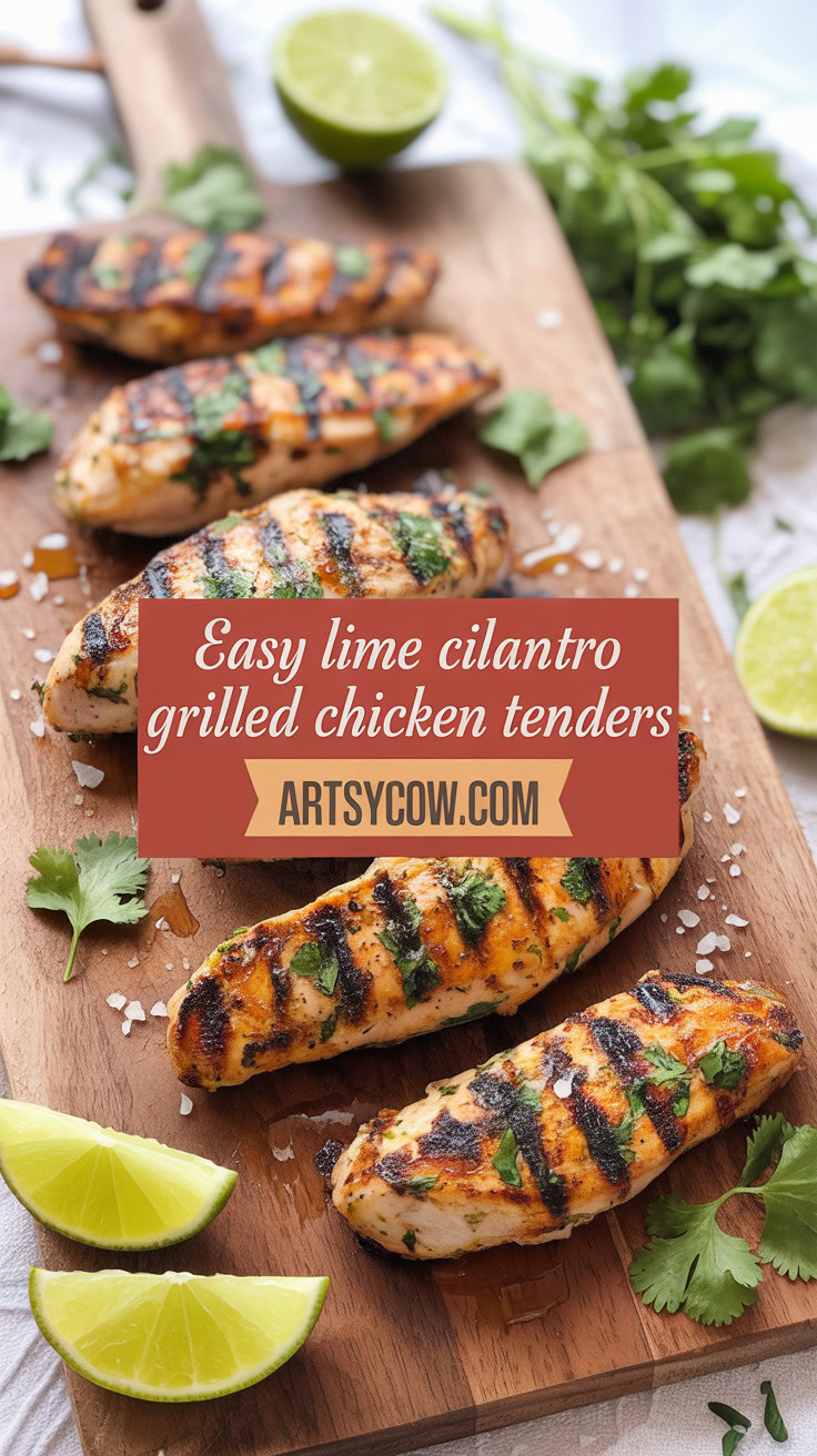 Easy Lime Cilantro Grilled Chicken Tenders - pin-1-Easy Lime Cilantro Grilled Chicken Tenders-1