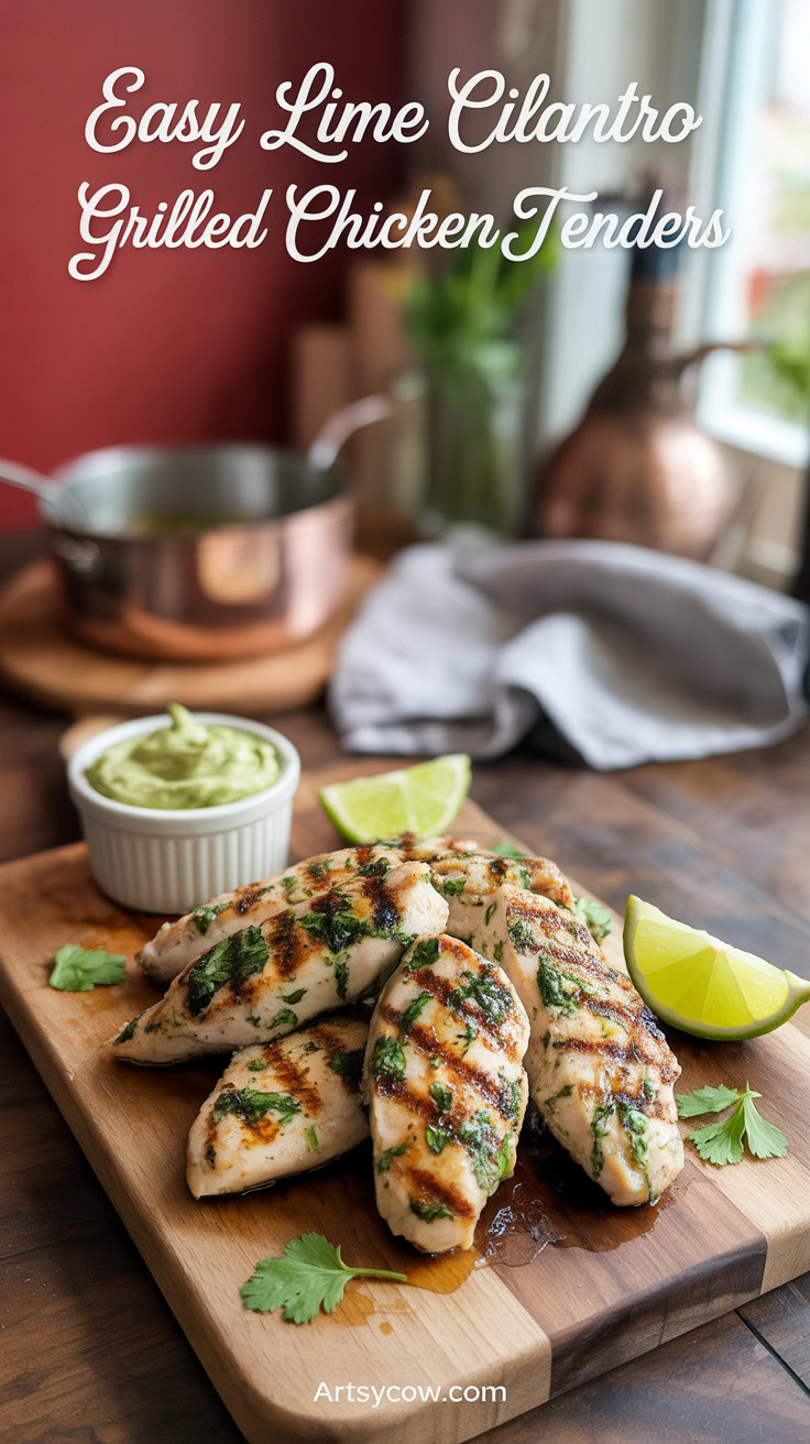 Easy Lime Cilantro Grilled Chicken Tenders - pin-1-Easy Lime Cilantro Grilled Chicken Tenders-11