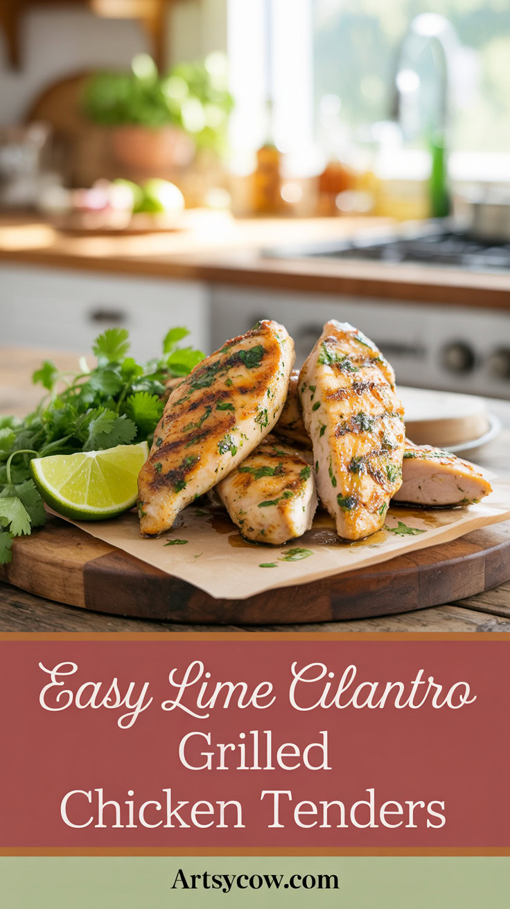 Easy Lime Cilantro Grilled Chicken Tenders - pin-1-Easy Lime Cilantro Grilled Chicken Tenders-3-1