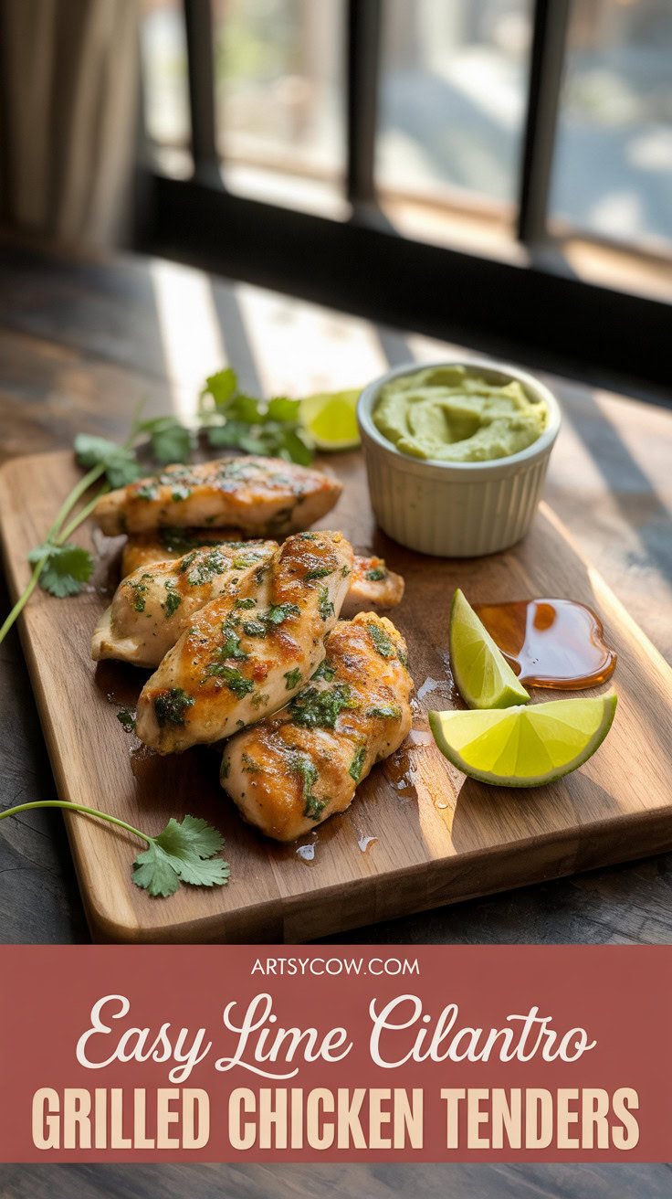 Easy Lime Cilantro Grilled Chicken Tenders - pin-1-Easy Lime Cilantro Grilled Chicken Tenders-5