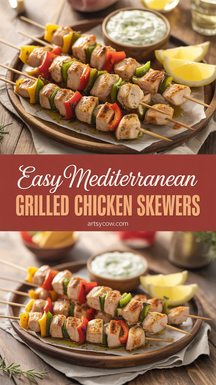 Easy Mediterranean Grilled Chicken Skewers - pin-1-Easy Mediterranean Grilled Chicken Skewers-1-1