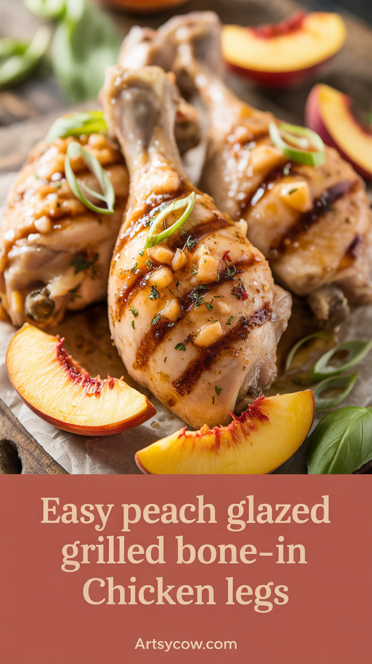 Easy Peach Glazed Grilled Bone-In Chicken Legs - pin-1-Easy Peach Glazed Grilled Bone-In Chicken Legs-11