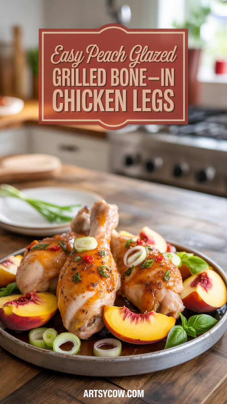Easy Peach Glazed Grilled Bone-In Chicken Legs - pin-1-Easy Peach Glazed Grilled Bone-In Chicken Legs-3-3