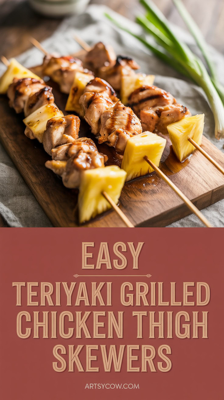 Easy Teriyaki Grilled Chicken Thigh Skewers - pin-1-Easy Teriyaki Grilled Chicken Thigh Skewers-10