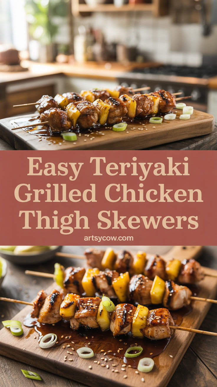 Easy Teriyaki Grilled Chicken Thigh Skewers - pin-1-Easy Teriyaki Grilled Chicken Thigh Skewers-12