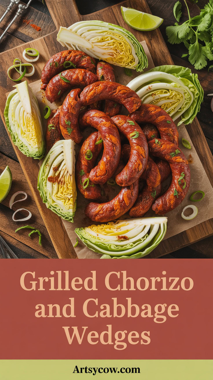 Grilled Chorizo and Cabbage Wedges - pin-1-Grilled Chorizo and Cabbage Wedges-5