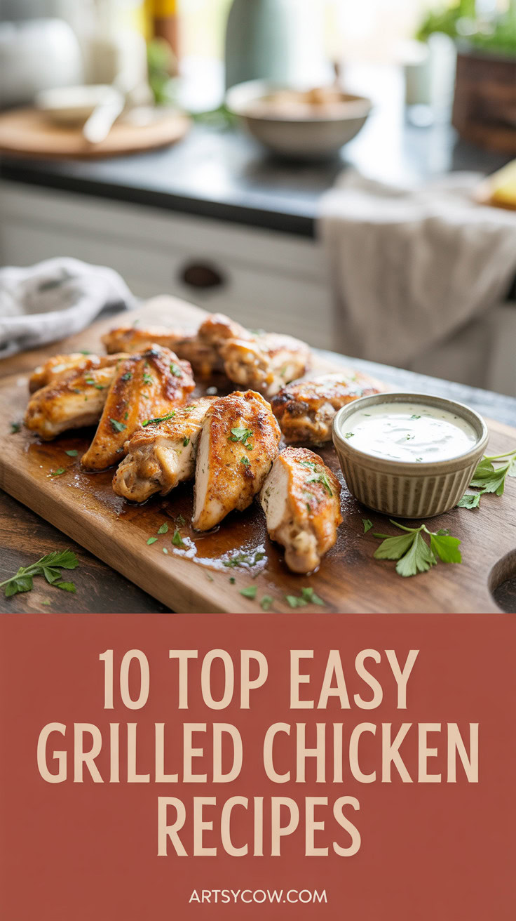Top Easy Grilled Chicken Recipes - pin-2-Easy Cajun Grilled Chicken Wings-1