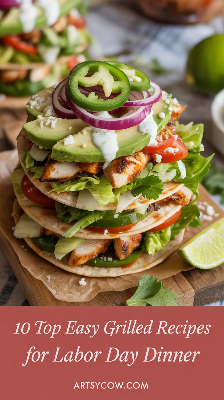 Top Easy Grilled Recipes For Labor Day Dinner - pin-4-Easy Grilled Chicken Tostadas-4