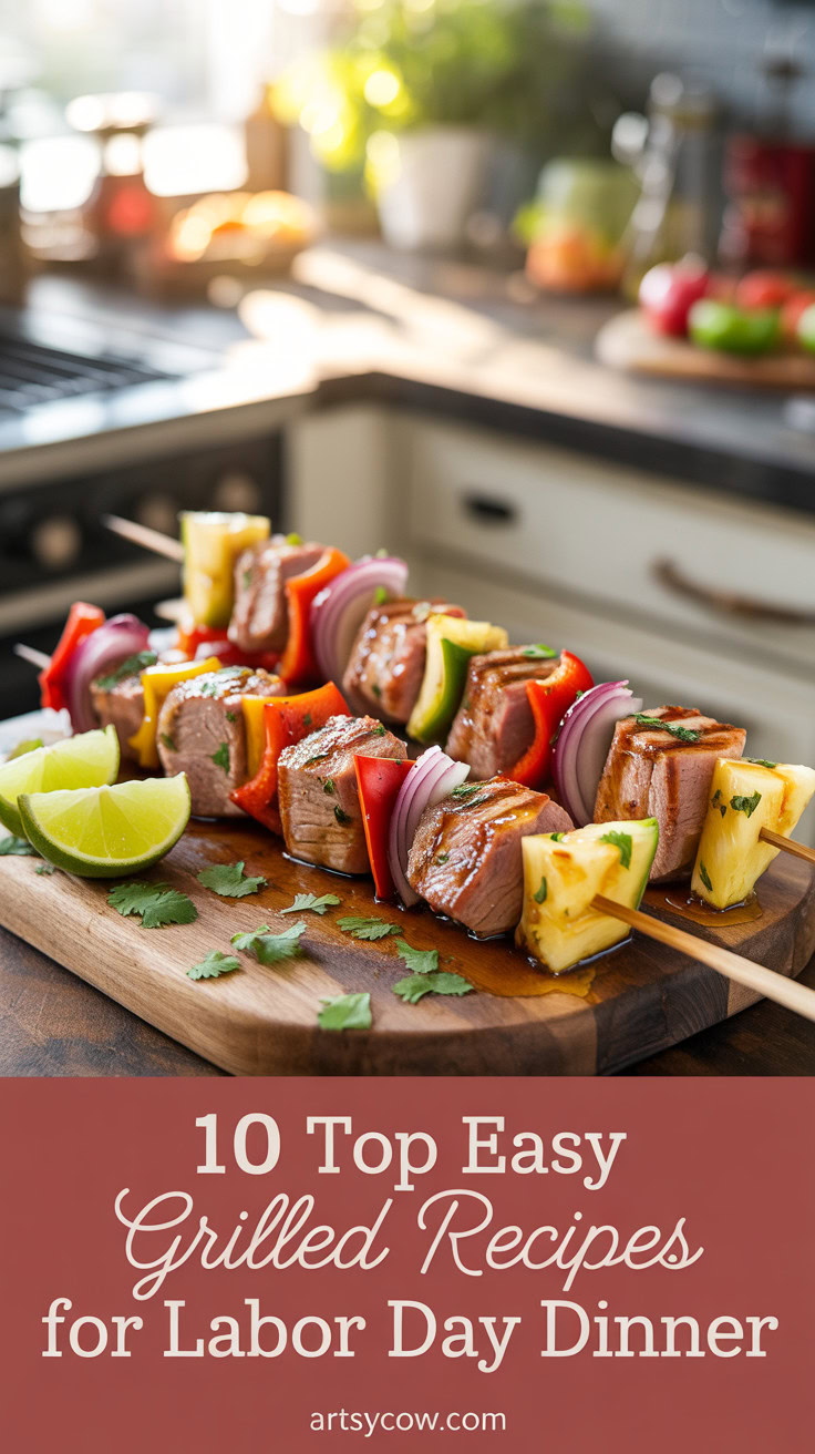Top Easy Grilled Recipes For Labor Day Dinner - pin-7-Easy Grilled Leftover Pork Tenderloin Skewers-4