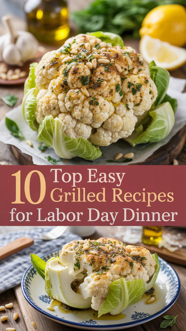 Top Easy Grilled Recipes For Labor Day Dinner - pin-8-Easy Mediterranean Grilled Cauliflower with Feta-1
