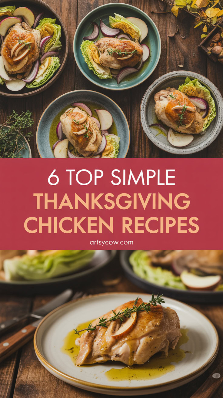 Top Simple Thanksgiving Chicken Recipes - pin-1-Thanksgiving Apple Cabbage Chicken Skillet-2