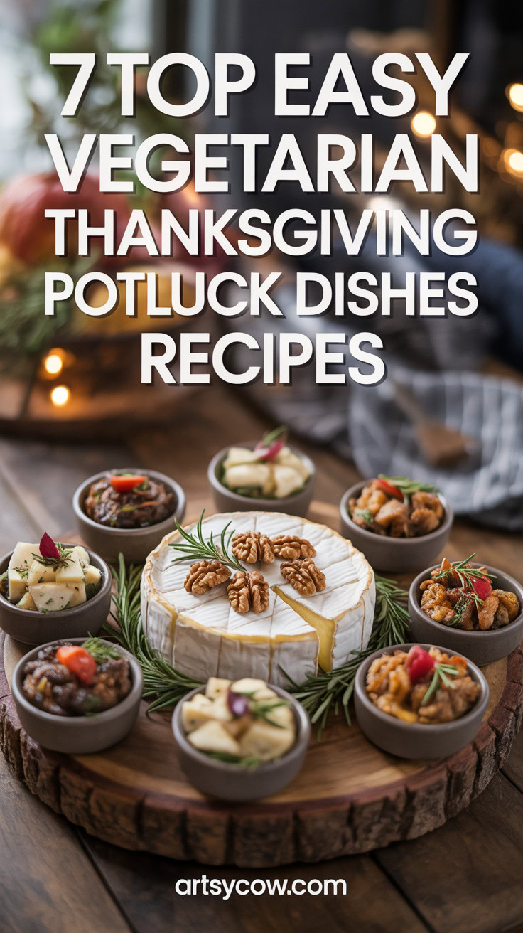 Top Easy Vegetarian Thanksgiving Potluck Side Dishes Recipes - pin-1-Thanksgiving Potluck Baked Brie-3