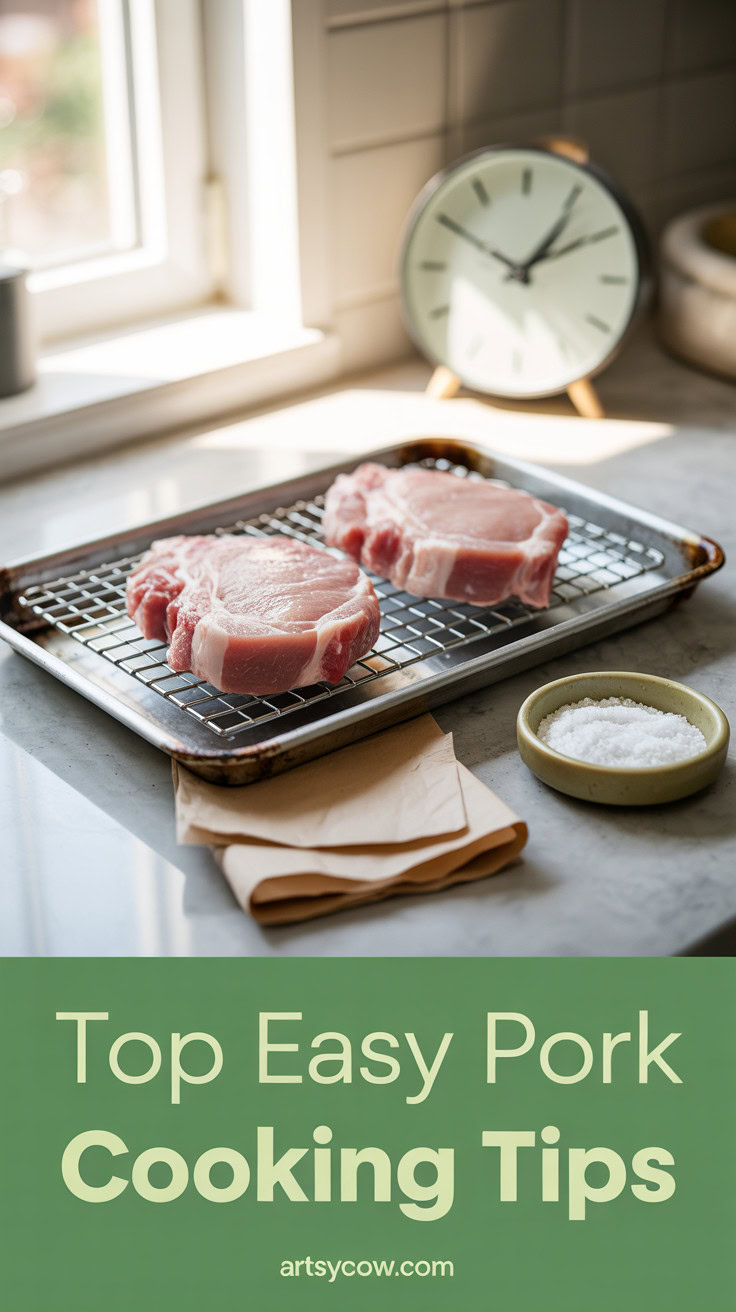 Top Easy Pork Cooking Tips - pin-2-with-title-Don't cook it straight from the fridge.-3