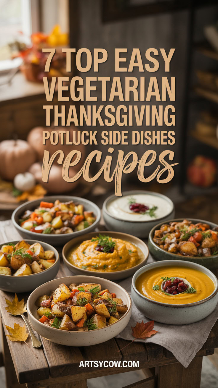Top Easy Vegetarian Thanksgiving Potluck Side Dishes Recipes - pin-3-Thanksgiving Potluck Roasted Garlic Potatoes-3