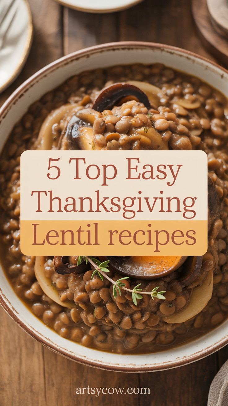 Top Easy Thanksgiving Lentil Recipes - pin-4-Thanksgiving Lentil and Mushroom Gravy-4