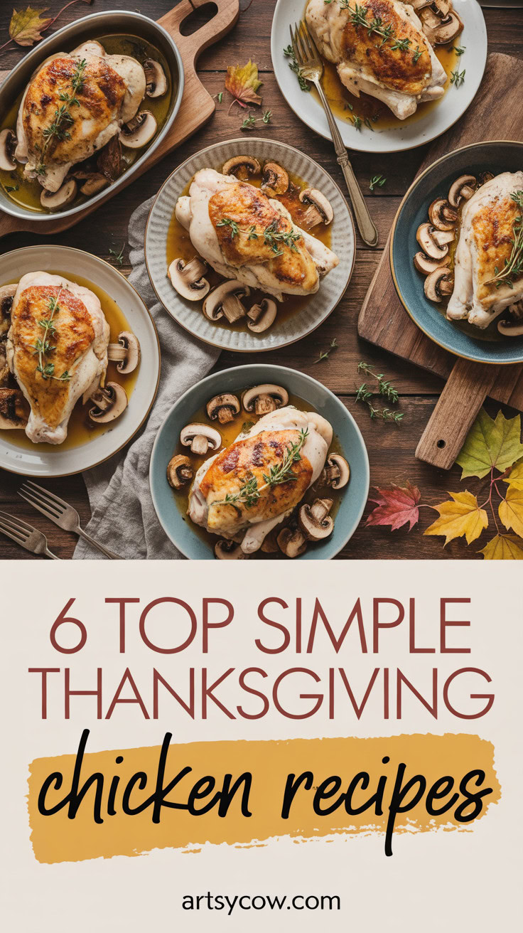 Top Simple Thanksgiving Chicken Recipes - pin-4-Thanksgiving Mushroom Gravy Chicken-4-3