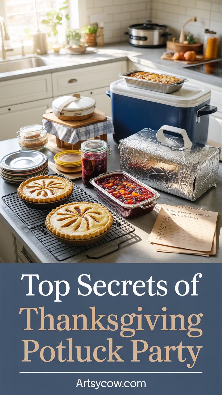 Top Secrets of Thanksgiving Potluck Party - pin-5-with-title-Prep ahead and keep it simple.-4-1
