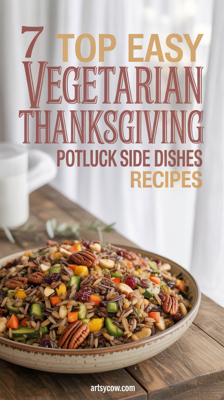 Top Easy Vegetarian Thanksgiving Potluck Side Dishes Recipes - pin-7-Thanksgiving Potluck Wild Rice Pilaf-4