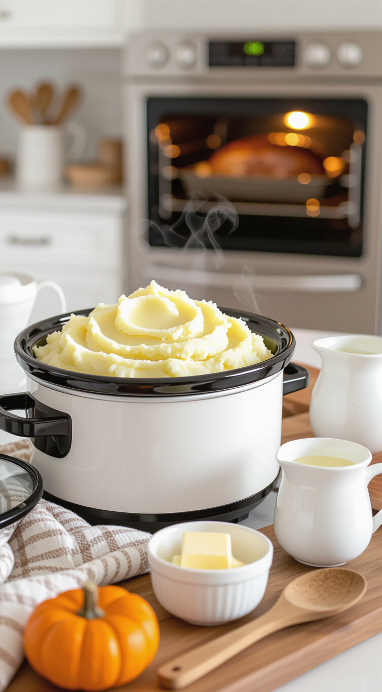 Easy Cooking Kitchen Hacks for Great Thanksgiving - pin-3-with-title-Free up the oven with a slow cooker.-2