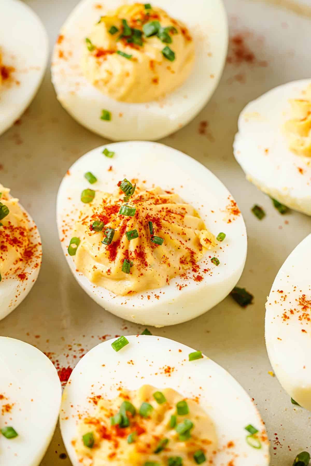 Simple and Easy Air Fryer Recipes for Thanksgiving - 0-Air Fryer Deviled Eggs-Deviled-eggs-air-fried