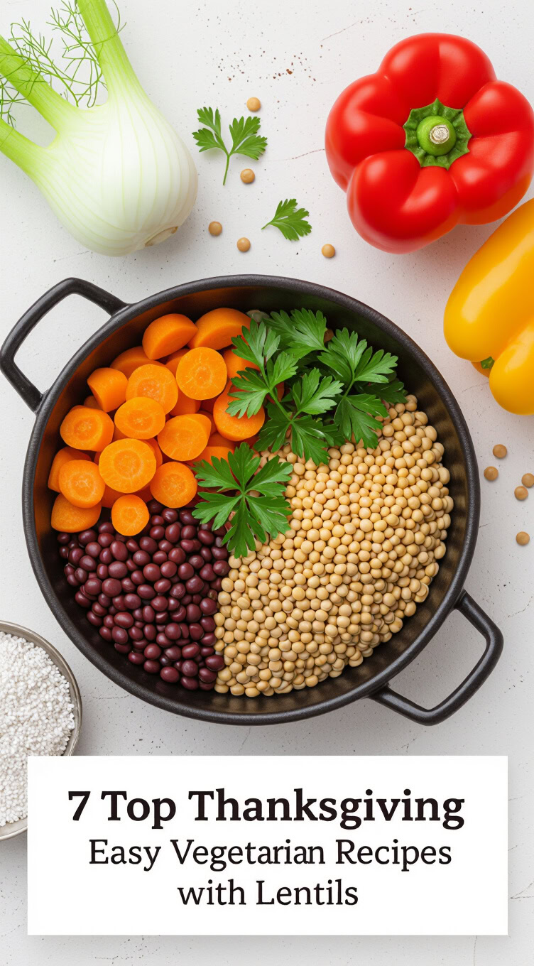 Top Thanksgiving Easy Vegetarian Recipes With Lentils - pin-5-Thanksgiving Lentil and Roasted Fennel Salad-4