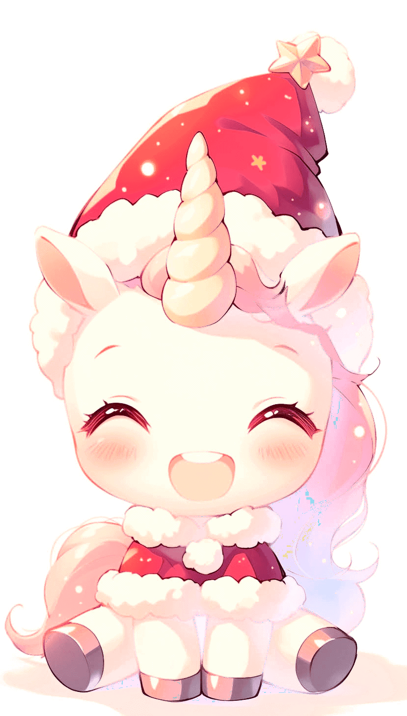Santa Hat Unicorn Delight
