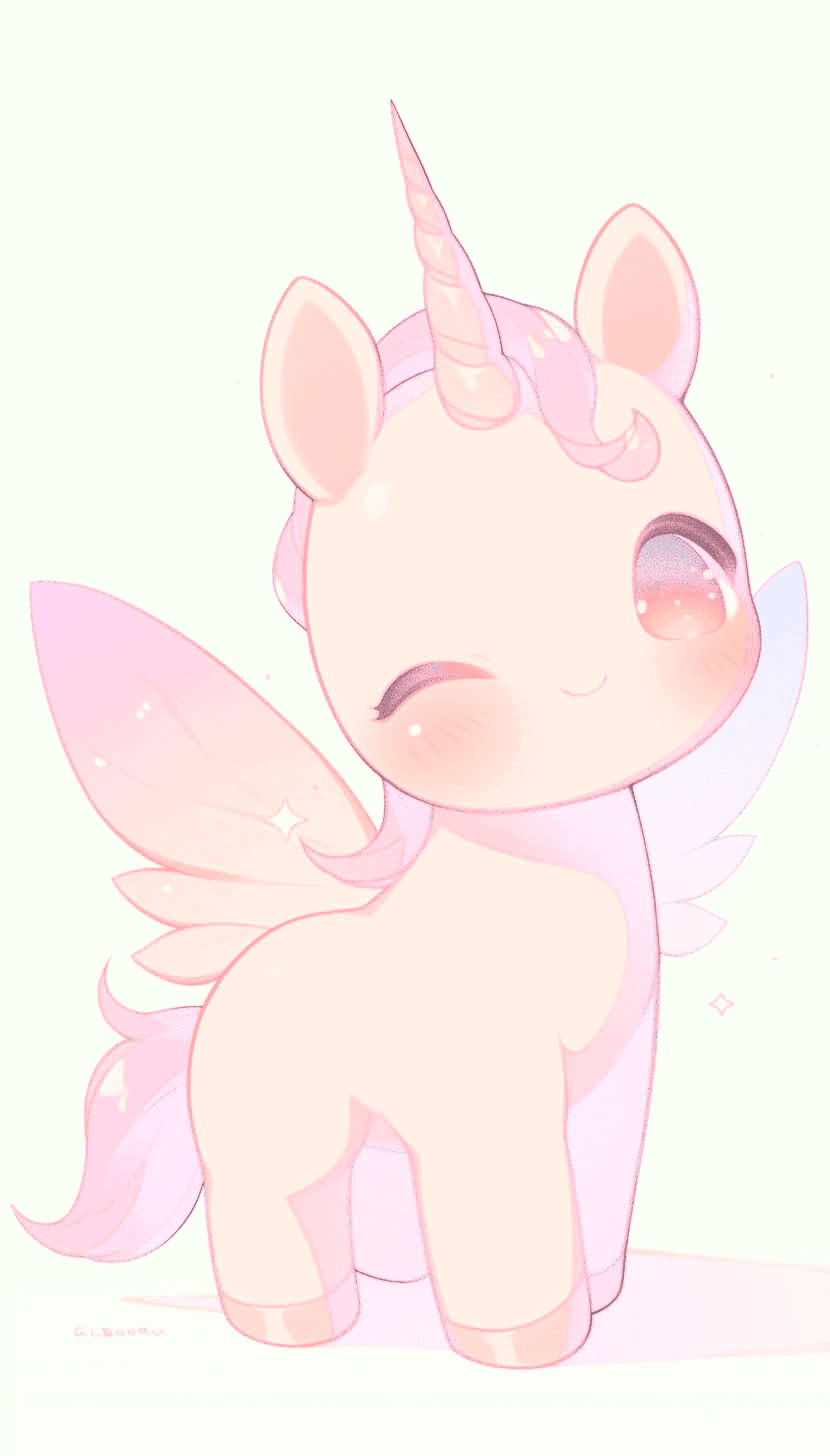 Enchanted Kawaii Unicorn with Wings
