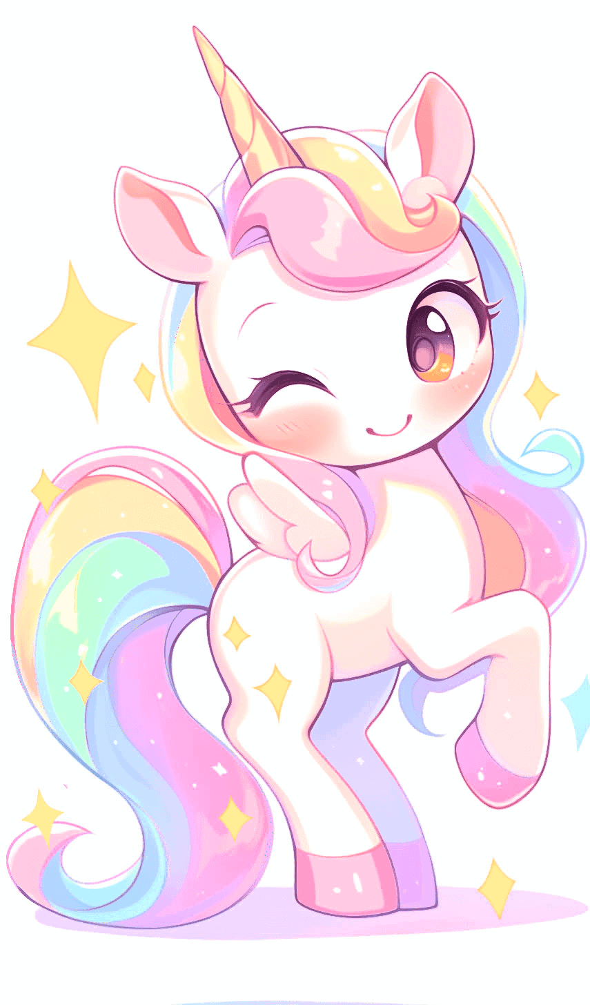 Sparkling Tail Kawaii Unicorn