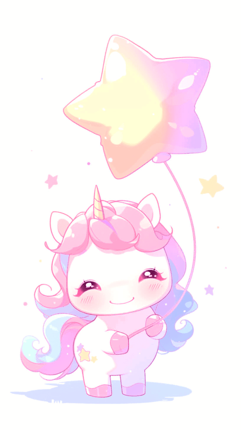 Unicorn Bliss with Star Balloon
