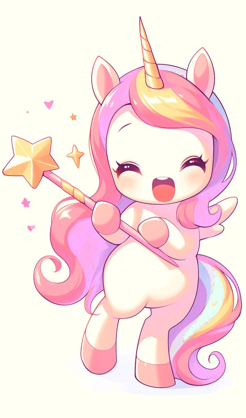 Star Wand Kawaii Unicorn
