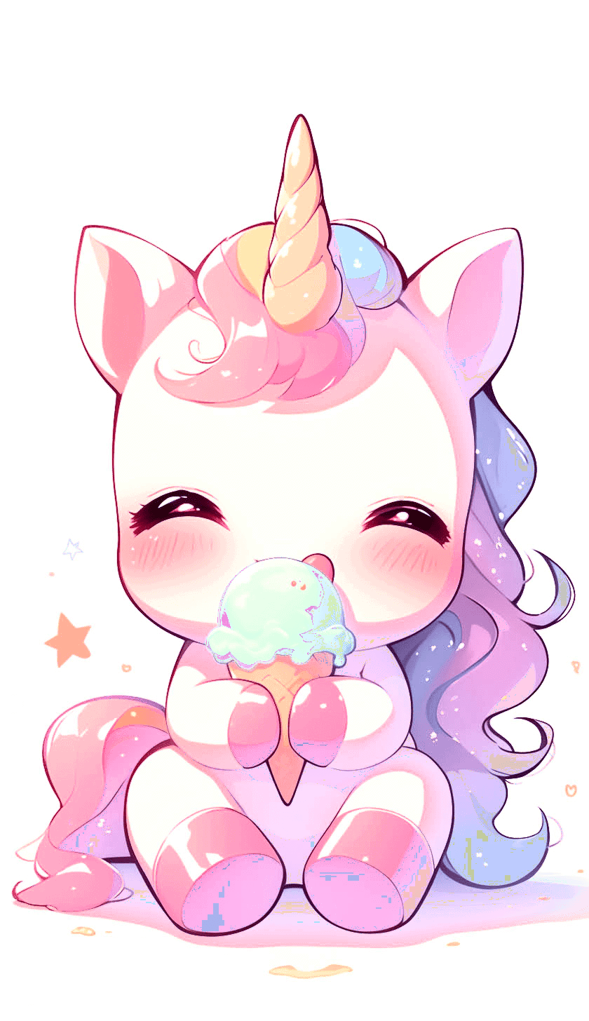 Ice Cream Delight Kawaii Unicorn