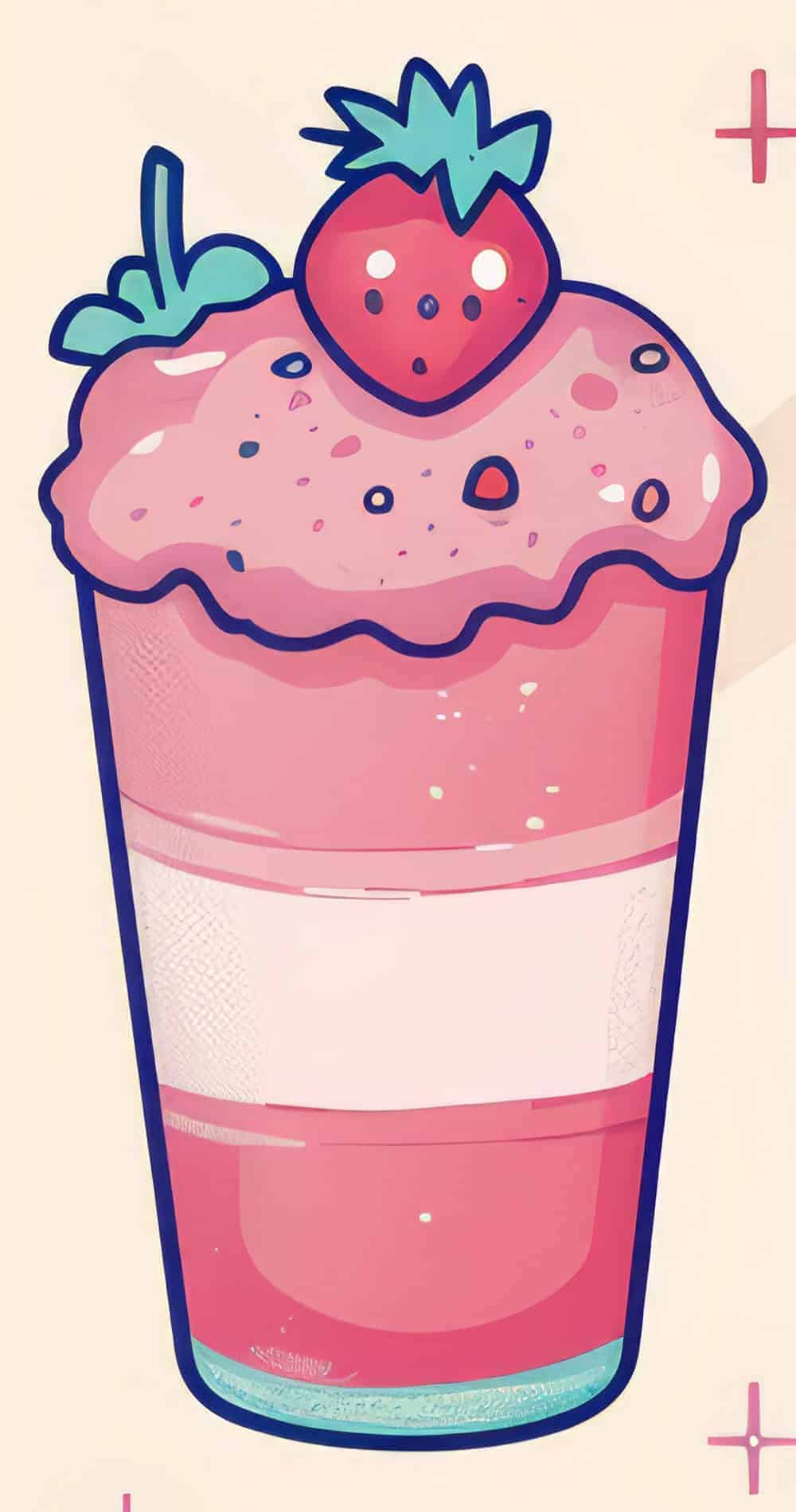 Delightful Strawberry Milkshake Sketch